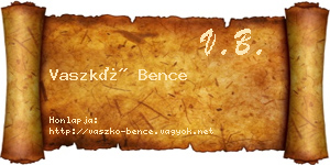 Vaszkó Bence névjegykártya