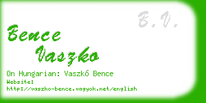 bence vaszko business card